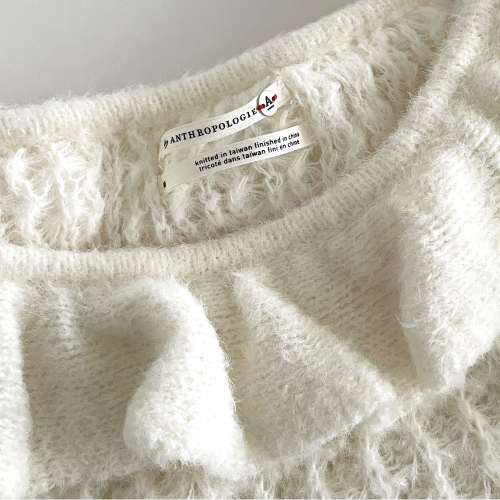 Anthropologie Ruffled Boat Neck Knit Sweater - Picture 8 of 15